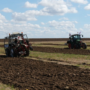 Tracteurs des participants à la finale du concours de labour Tracteurs participant au concours de labour