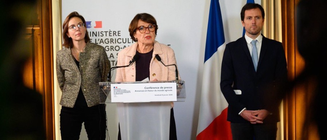 Annonces en faveur du monde agricole le 09 janvier 2026 au Ministère de l'agriculture. Crédit : Masa.