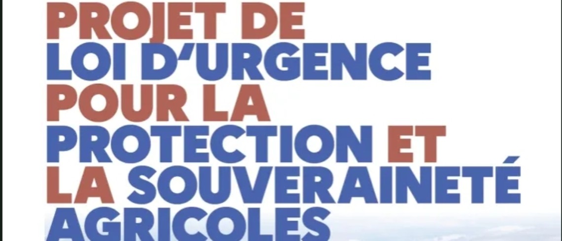 Loi d'urgence pour la protection et la souveraineté agricoles.