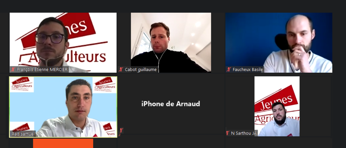 Plusieurs membres du bureau ont annoncé les points sur lesquels le syndicat allait travailler au cours de l'année. Capture d'écran de l'application zoom sur laquelle la conférence de presse a été organisée.