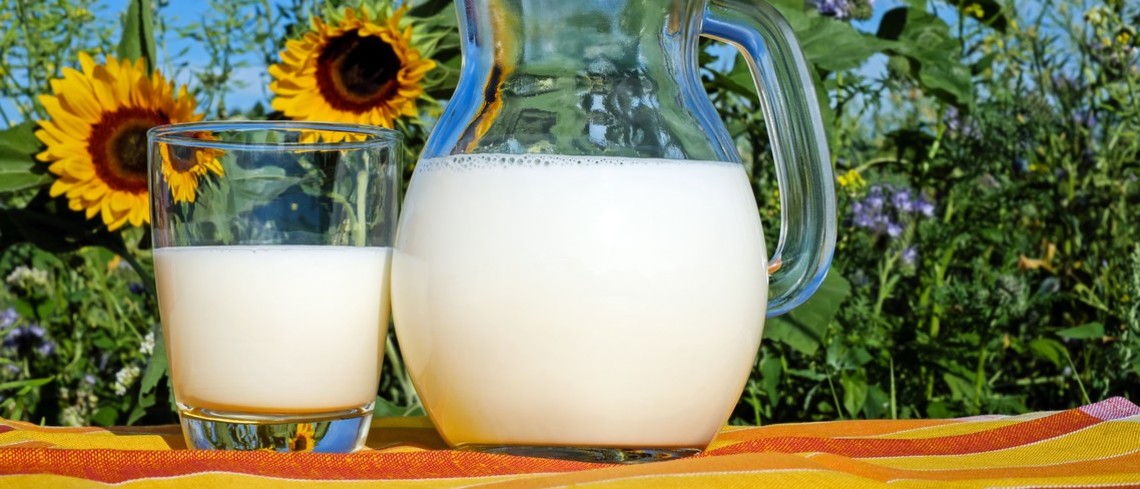 verre et carafe de lait