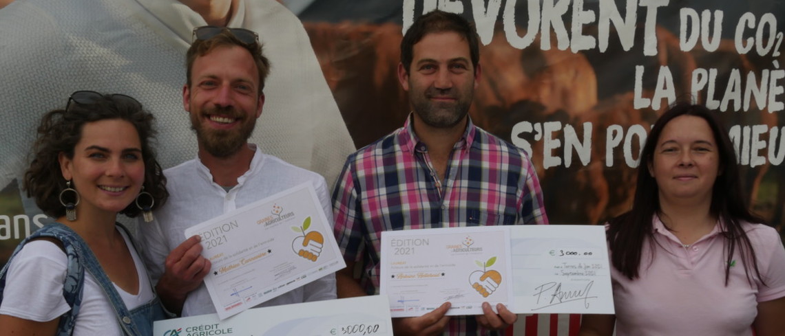Les lauréats de l'édition Graines d'agriculteurs 2021 Le concours Graines d'agriculteurs 2021 récompense trois projets d'installation solidaires