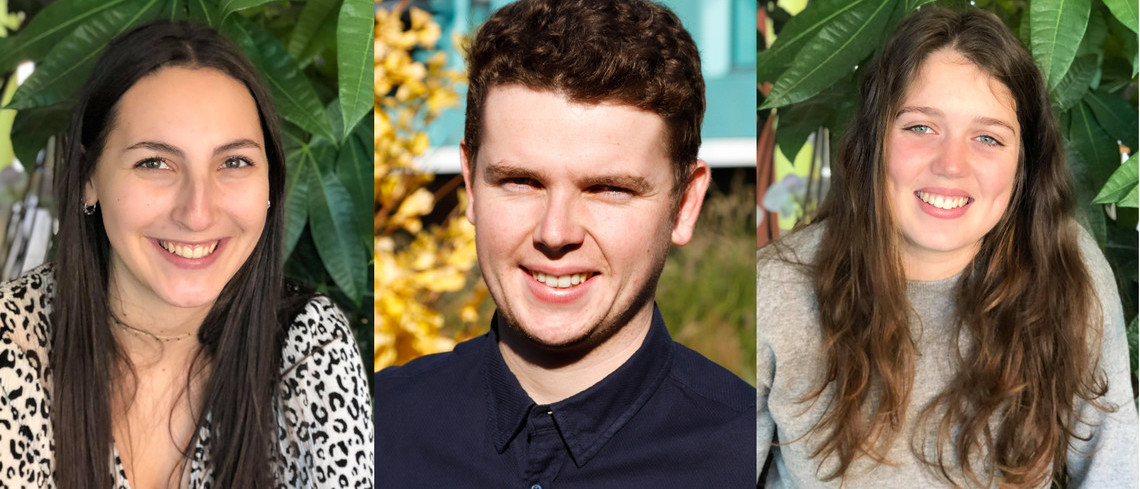 Sasha, Maxime et Julie, les étudiants engagés dans le projet Repuls'HAIR La lutte intelligente face aux prédateurs des cultures