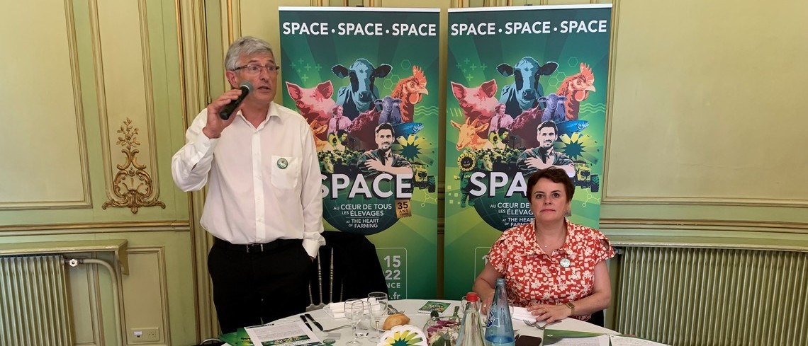 Marcel Denieul, président du Space et Anne-Marie Quénémer, commissaire générale du Space