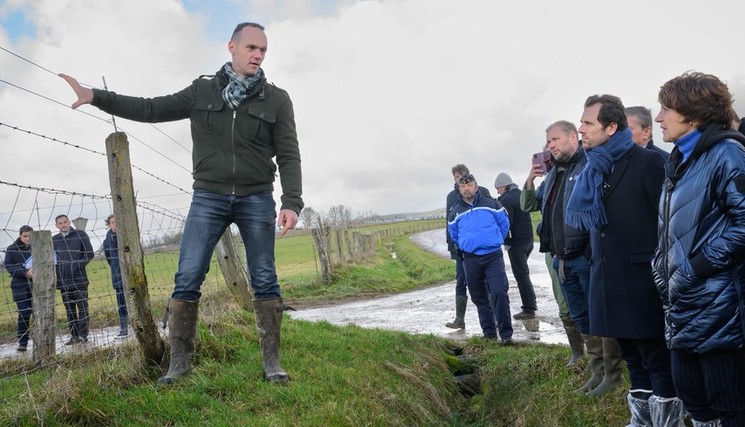 Déplacement de la ministre Annie Genevard, avec Mathieu Lefèvre, ministre délégué chargé de la transition écologique en Haute-Marne le lundi 16 février. CR: Masa.