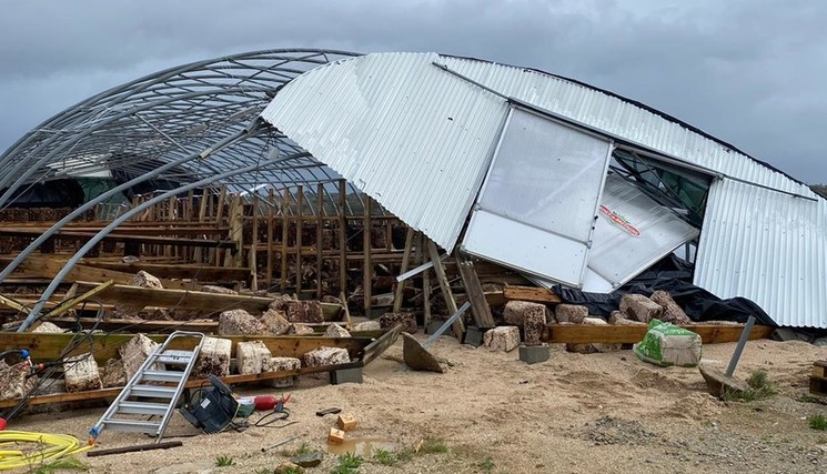 Des tunnels emporté par la tempête Ciaran.