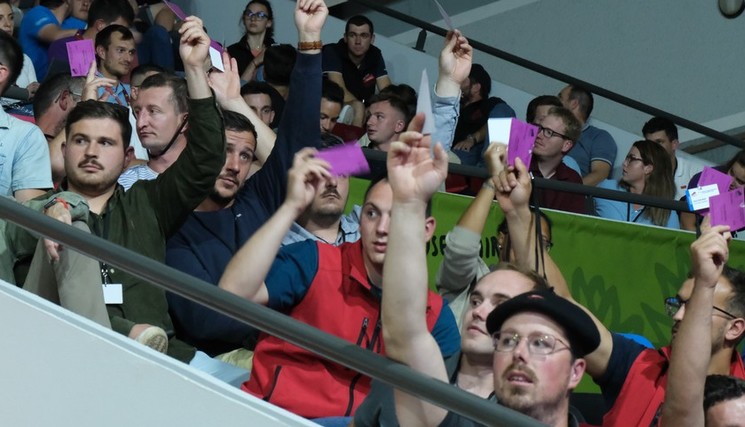 Les congressistes, à l'occasion de la 58e édition du Congrès Jeunes Agriculteurs à Auch.  
