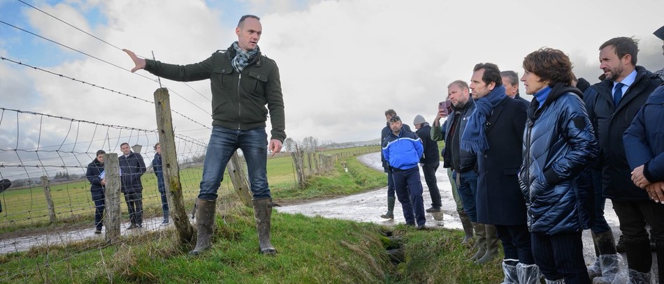 Déplacement de la ministre Annie Genevard, avec Mathieu Lefèvre, ministre délégué chargé de la transition écologique en Haute-Marne le lundi 16 février. CR: Masa.