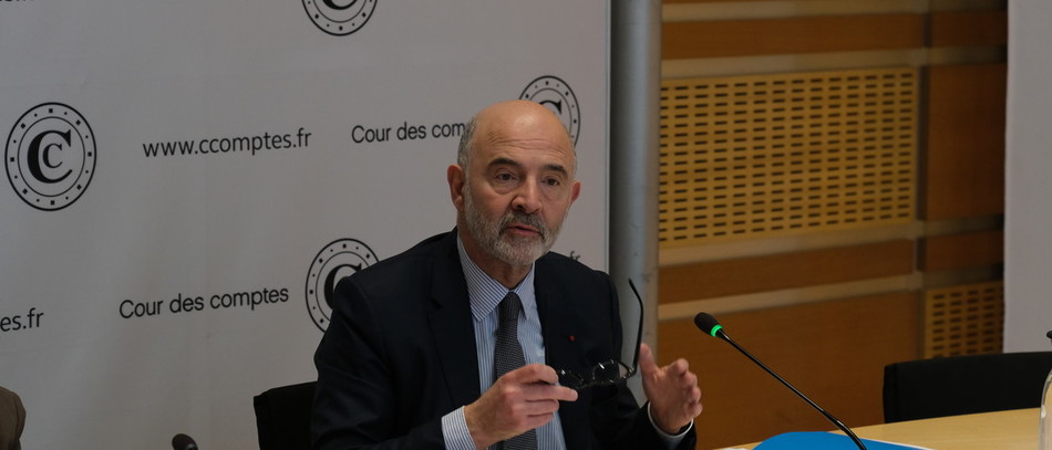 Pierre Moscovici, premier président de la Cour des comptes lors du point presse tenu le mercredi 12 avril.