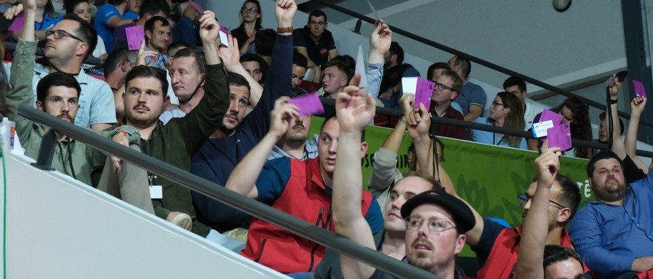 Les congressistes, à l'occasion de la 58e édition du Congrès Jeunes Agriculteurs à Auch.  