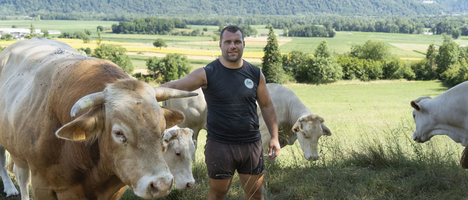 Jérôme Rey et son taureau.