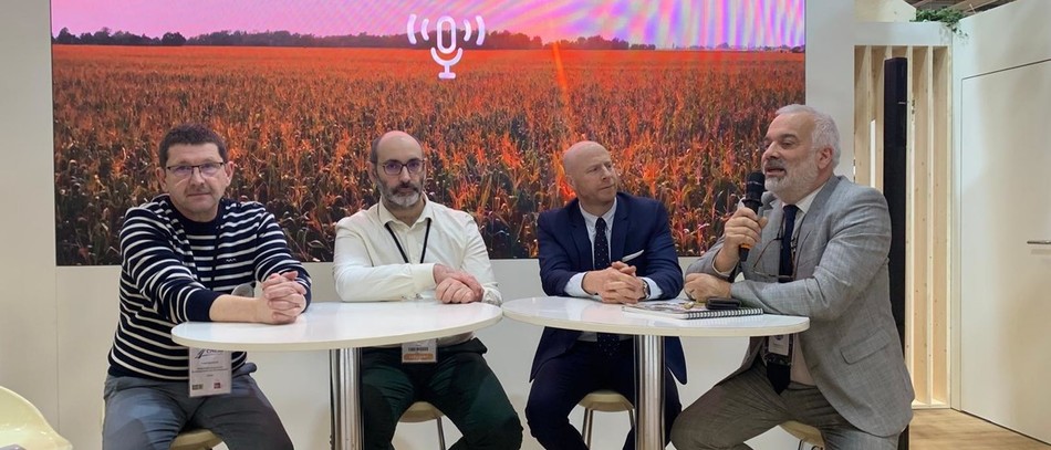 Les quatre représentants de l'enseignement agricole privé au salon de l'agriculture, lundi 24 février.