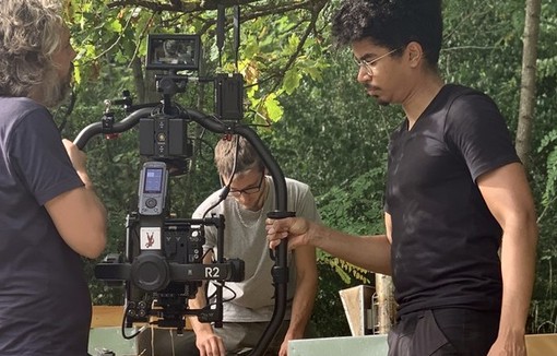 Etienne Carter lors d'un tournage.