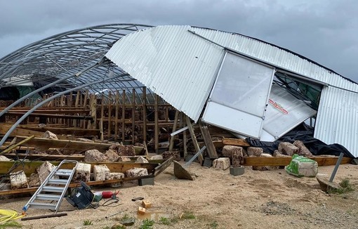 Des tunnels emporté par la tempête Ciaran.