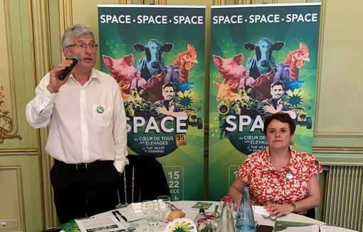 Marcel Denieul, président du Space et Anne-Marie Quénémer, commissaire générale du Space