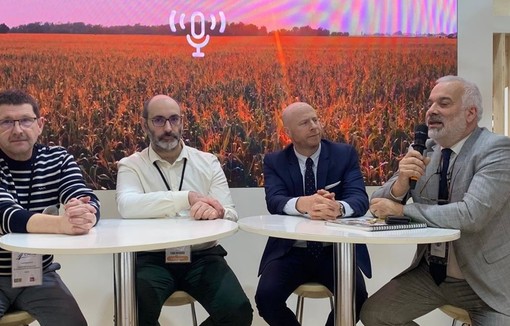 Les quatre représentants de l'enseignement agricole privé au salon de l'agriculture, lundi 24 février.