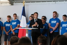 Emmanuel Macron lors de son allocution (Terres de Jim 2022).