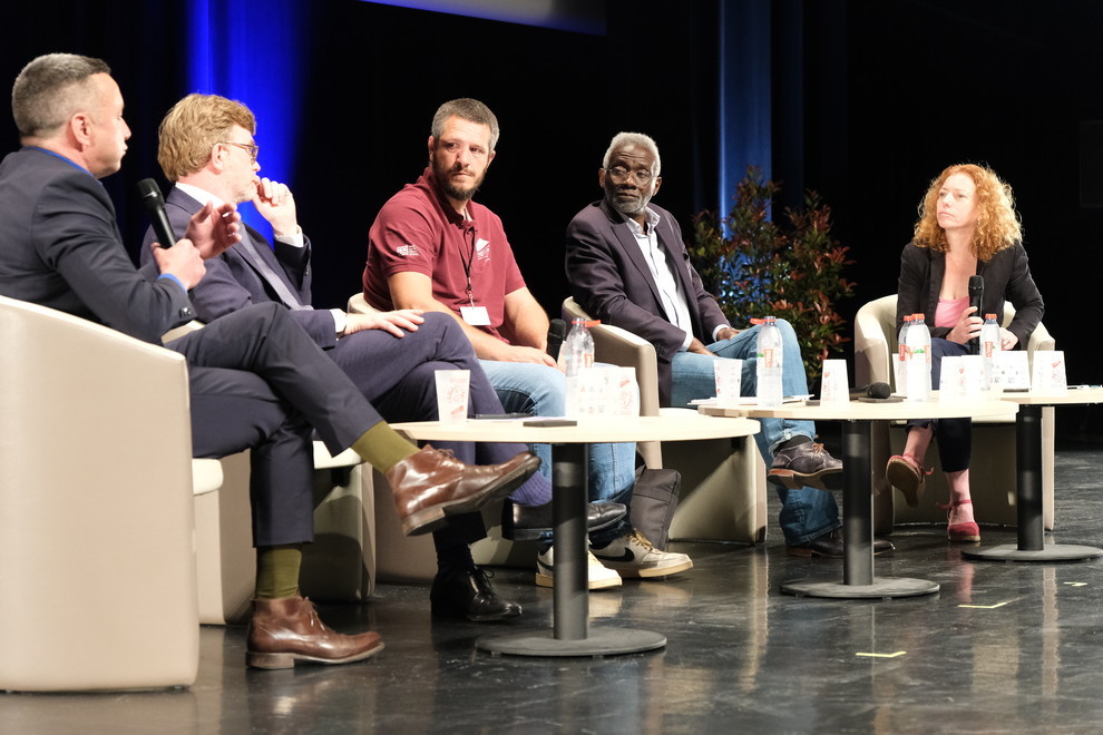De gauche à droite : François Purseigle, Marc Fesneau, Jean-Baptiste Gibert, Jonathan Ahovi et Elisabeth Hersand. De gauche à droite : François Purseigle, Marc Fesneau, Jean-Baptiste Gibert, Jonathan Ahovi et Elisabeth Hersand.